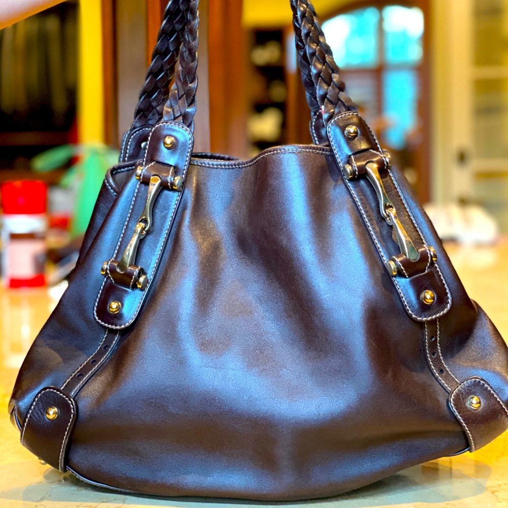 GUCCI Leather Horsebit Pelham Handbag